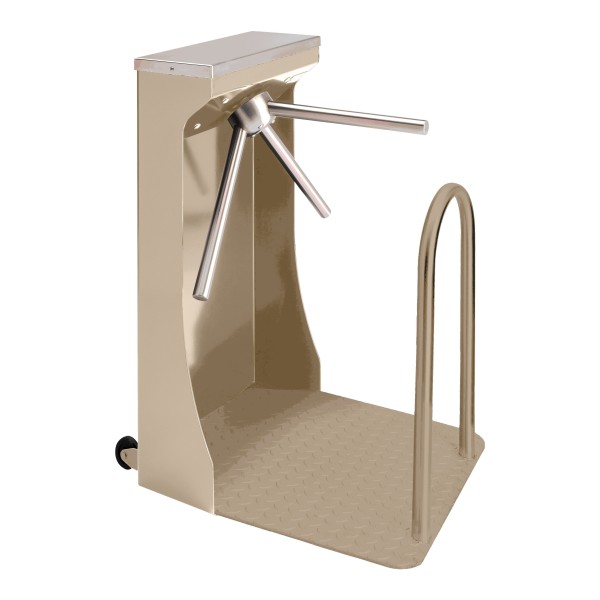Waist-High Portable Turnstile - Brute With Wheels - BR5000-P (Almond)