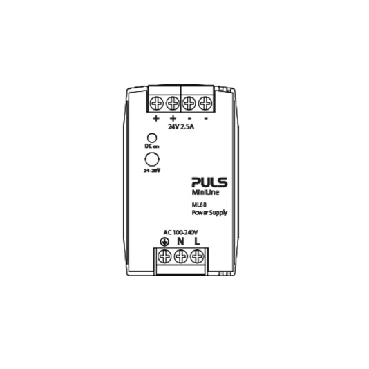 24VDC Power Supply (60 W) With NEMA 5-15 Drop Cord For 6500 Series Control Head