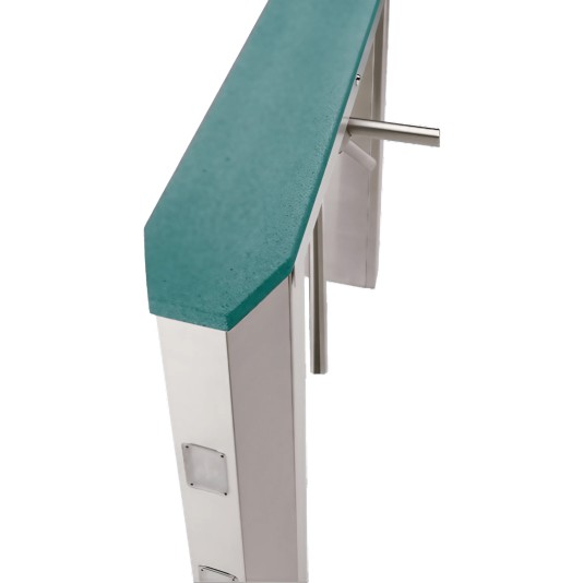 PassThru Waist High Turnstile - Trapezoid Ends Solid Surface Top - PT-Z