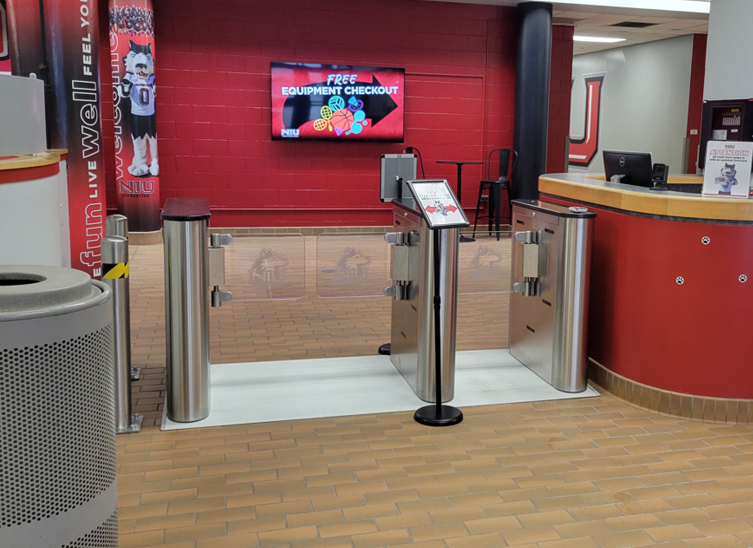Executive EX300 Waist High Optical Turnstiles Installed