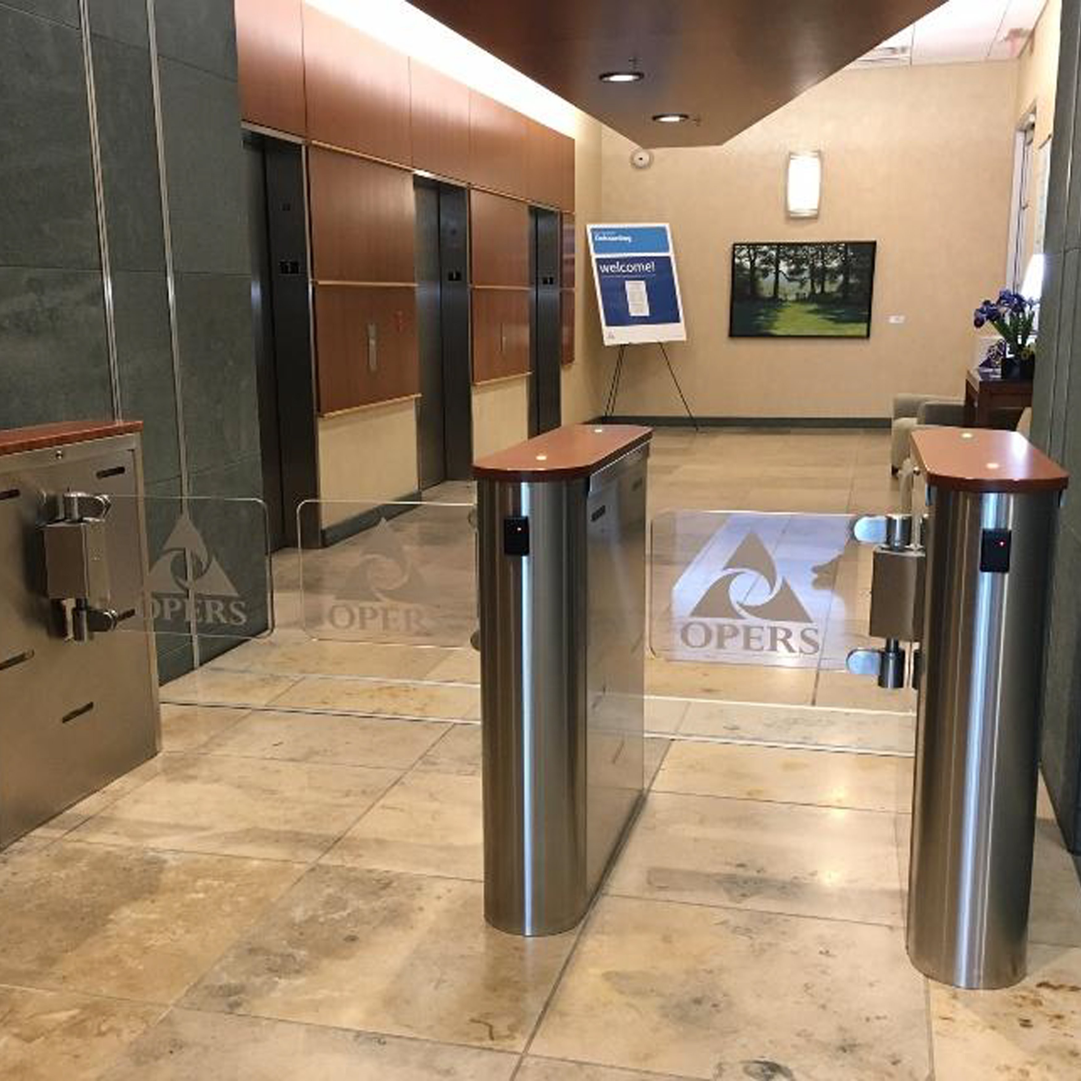 Waist High Barrier Optical Swing Gates, Lane Executive Series EX300